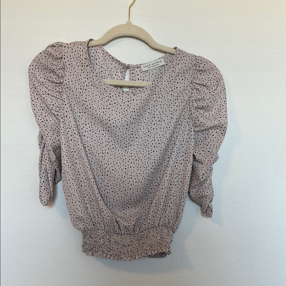 Women's Polka Dot Top - Gray/Pink
